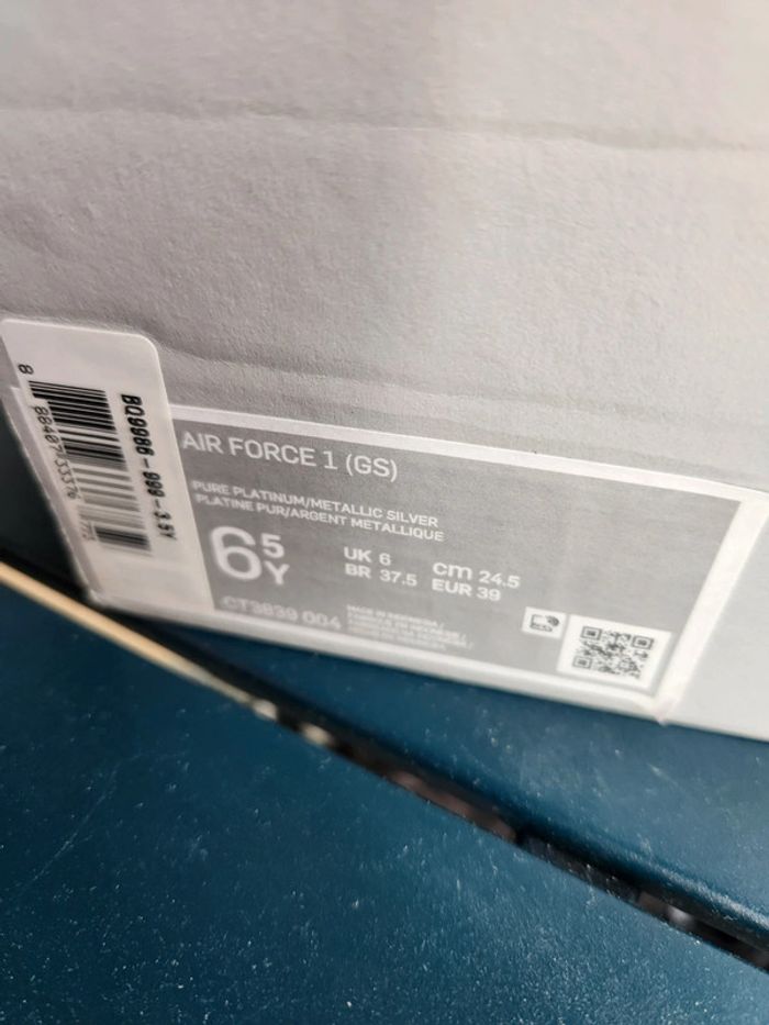 Nike air force 1 gris argenté taille 39 neuves - photo numéro 10