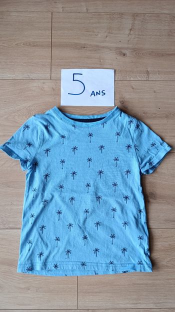 T-shirt bleu palmiers