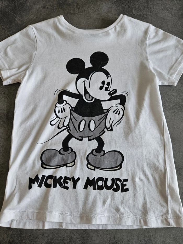 T-shirt à manches courtes enfant - Taille 7/8 ans - Disney Mickey - Blanc imprimé Mickey - photo numéro 6
