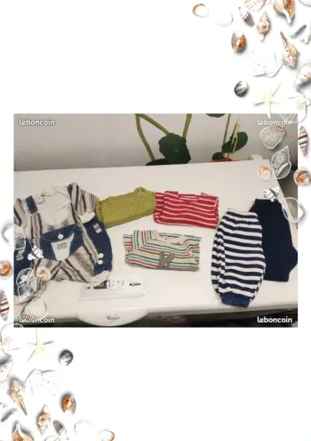 Lot 6 pièces 6 mois 2 pantalons 1 salopette 3 pulls sergent major