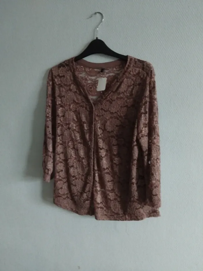 Chemisier transparent a motif taille S/M - photo numéro 2