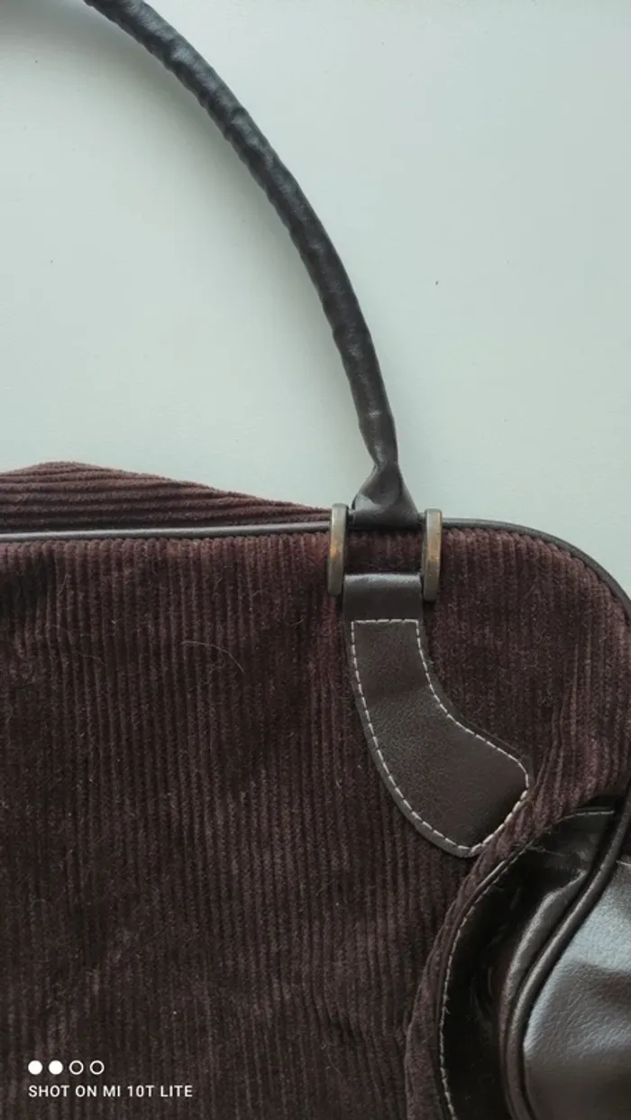 Petit sac velours marron vintage - photo numéro 5