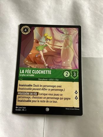 carte disney ravensburger lorcana FR la fée clochette allié 93/204.FR.1  Non foil première édition