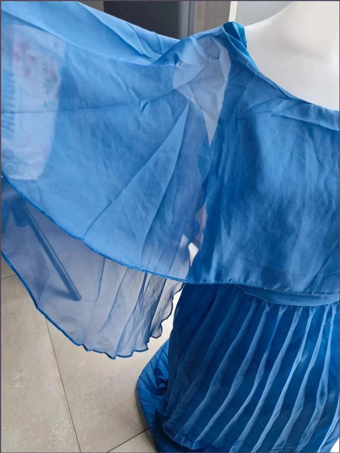Robe habillée pour mariage ou baptême - bleu - Taille 2XL - Aumora - photo numéro 5