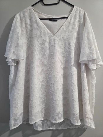 T-shirt blanc avec broderie transparente