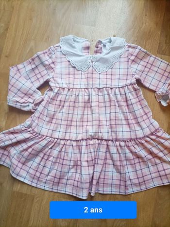 Robe rose a carreaux - Intermarché - 2 ans