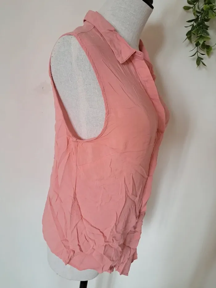 Chemisier sans manches rose poudré tendance - photo numéro 2