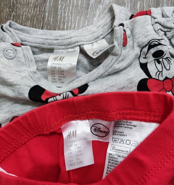 Ensemble legging/t-shirt Minnie, bébé filles 1 mois, neuf - photo numéro 3
