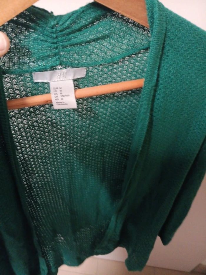 Veste verte ajourée h&m - photo numéro 2
