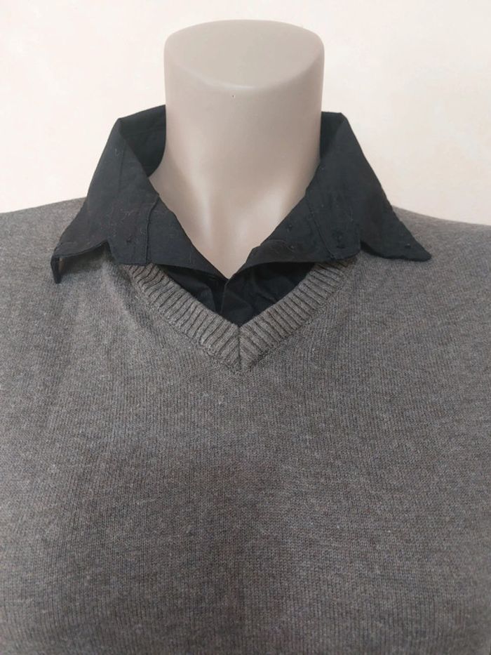 Pull avec col en chemise - photo numéro 2