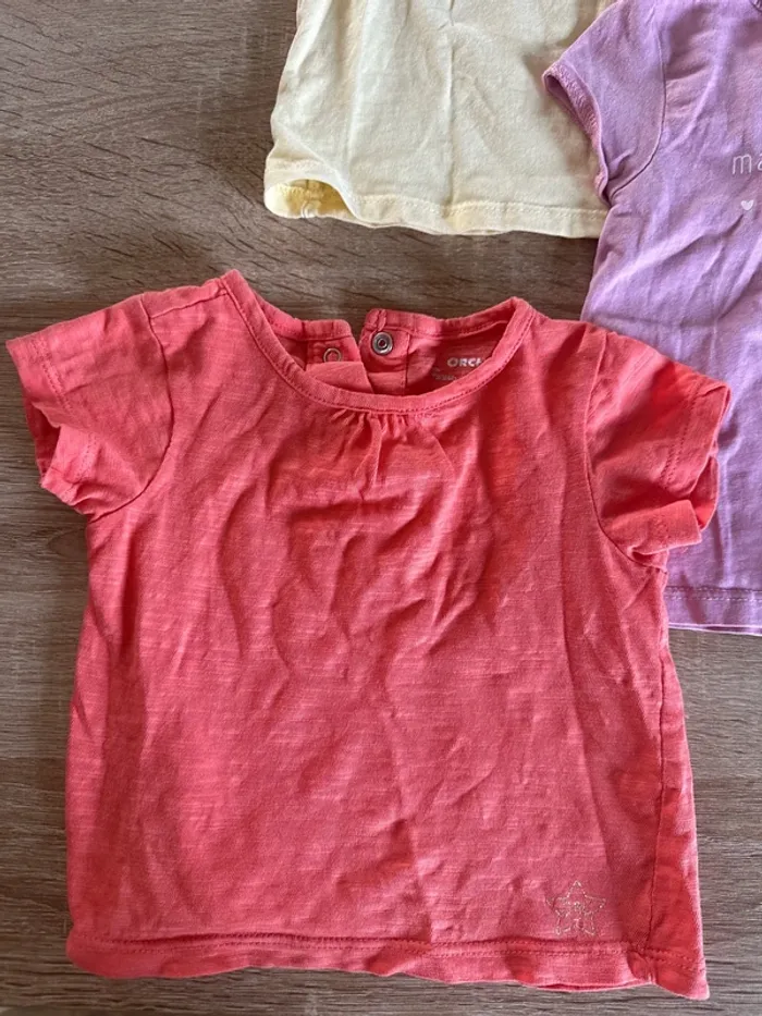 Lot 4 tee shirt manche courtes 6 mois - photo numéro 2