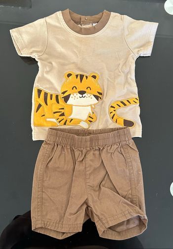 Ensemble t-shirt + short tigre 3mois garçon