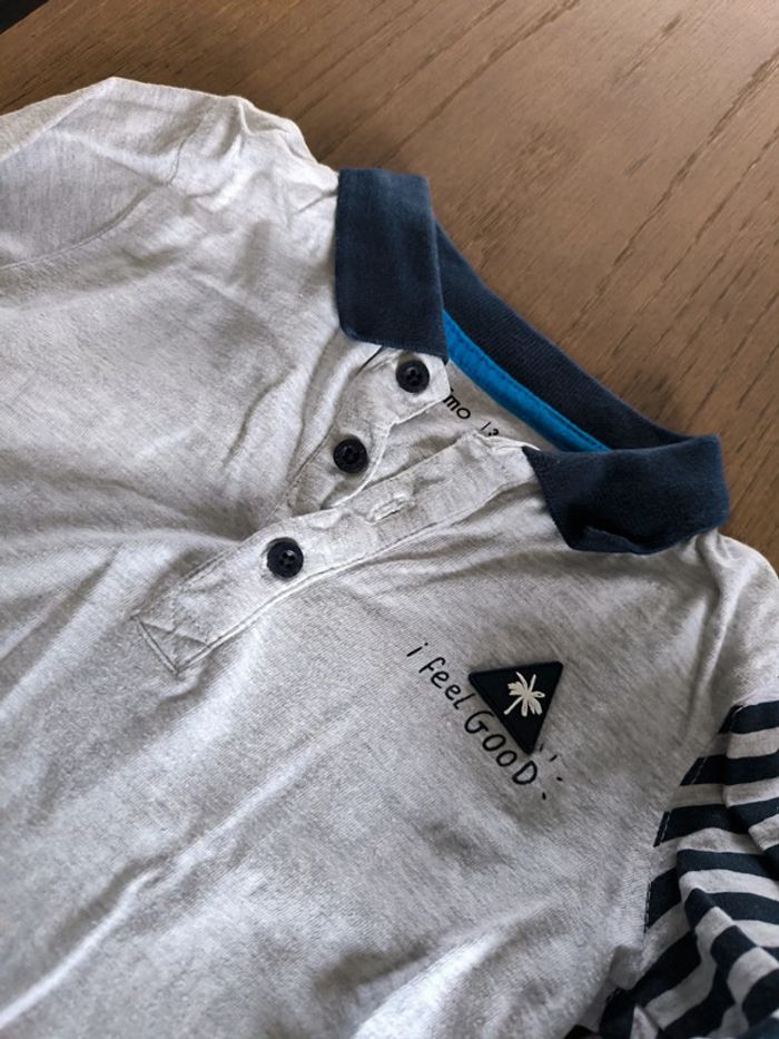 Polo manches longues rayures manches palmier - photo numéro 3