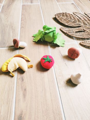 🍇 Dinette lot divers aliments fruits et légumes en tissu- peluche