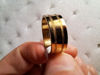 Bague acier inoxydable dorées