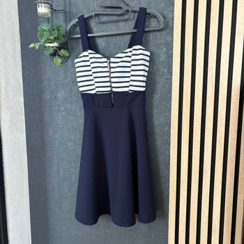 Robe marine rayée Made in Italy Taille estimée 34/36