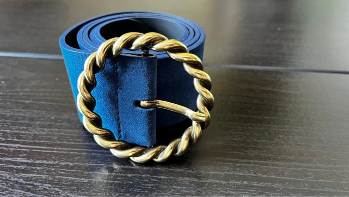 Ceinture cuir bleu roi - photo numéro 5