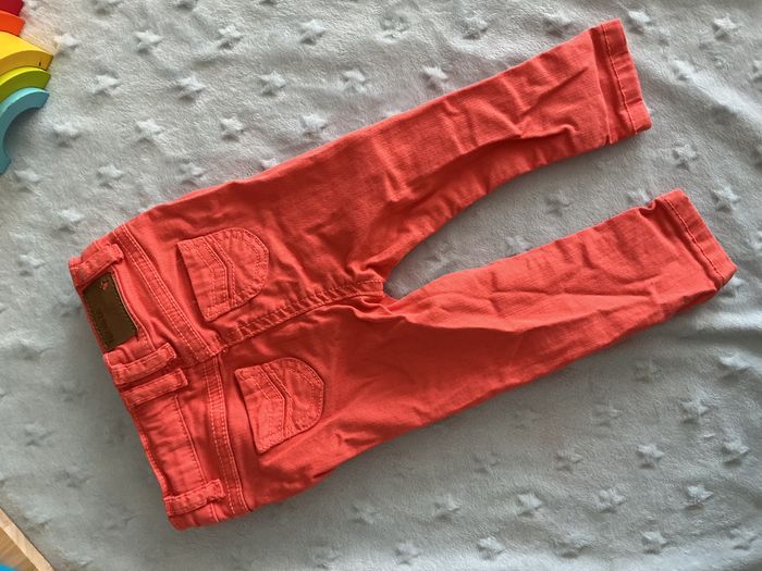 pantalon slim rose orange 9 mois taille réglable tape à l'oeil - photo numéro 8
