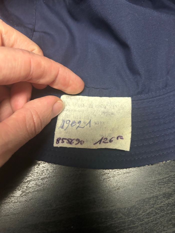 Bob vintage homme en laine et coton réversible - Bleu et Gris - T. 57 - photo numéro 4