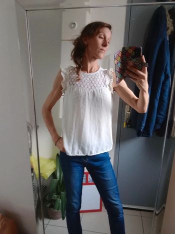Blouse femme s écru dentelée c46