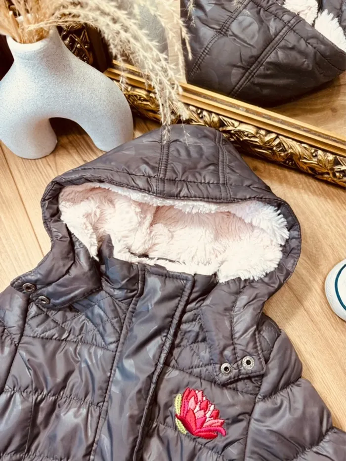 Taille 4 ans doudoune fille Orchestra grise * fleurs brodées * 🌺 - photo numéro 2