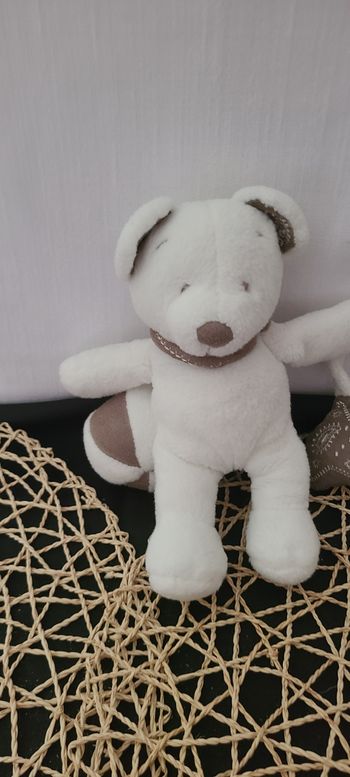 Doudou ours blanc ballon etoile Bandana - Nicotoy Simba 20 cm