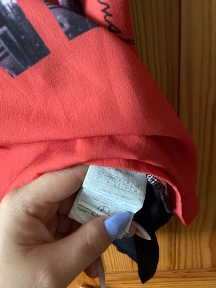 Blouse manche courte femme 36 camaïeu - photo numéro 3