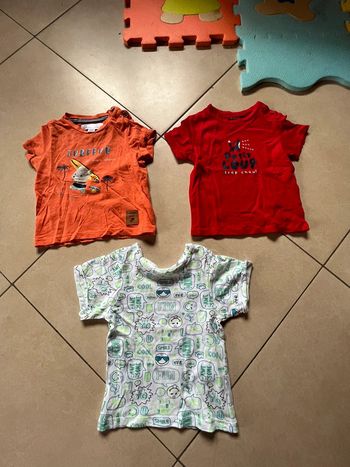 Lot de 3 t-shirt manche courte taille 71 cm