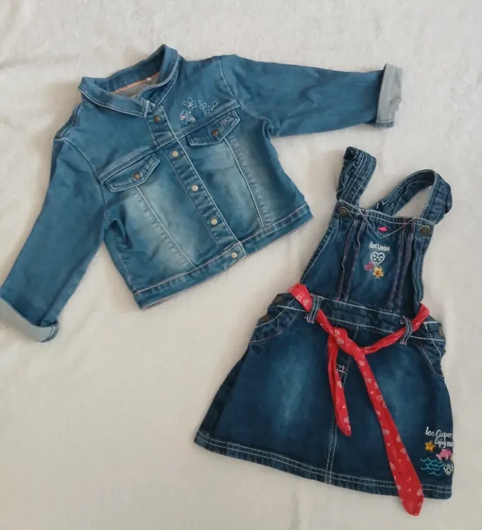Ensemble veste + robe en jeans 2 ans