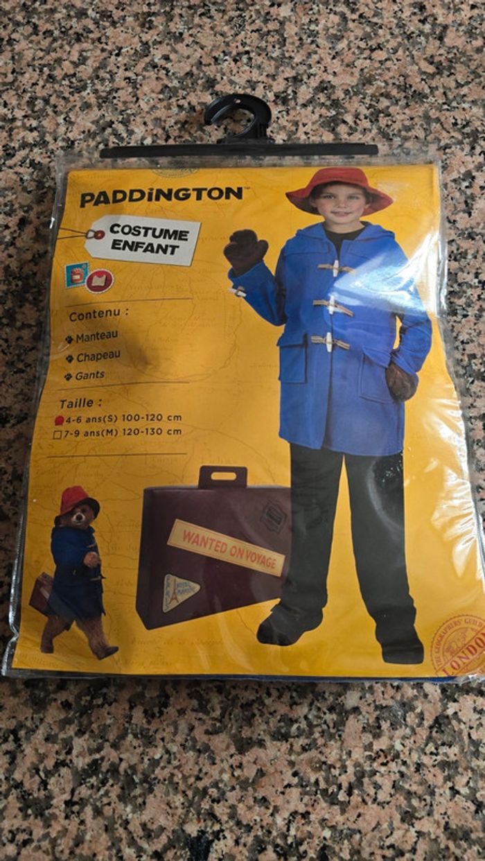 Déguisement Paddington taille 4-6 ans neuf