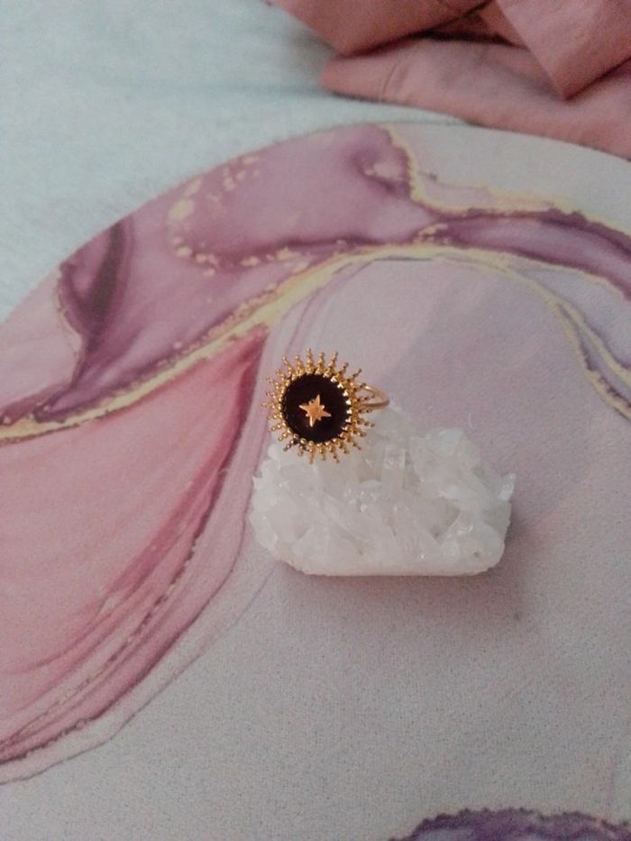 Bague étoile du Nord acier inoxydable doré