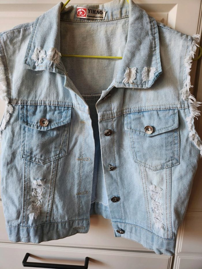 Veste en jean manches courtes