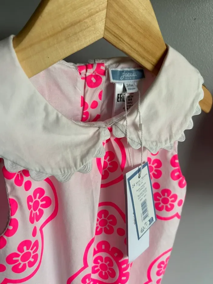 Robe d’été col Claudine Jacadi fille 24 mois neuve - photo numéro 2
