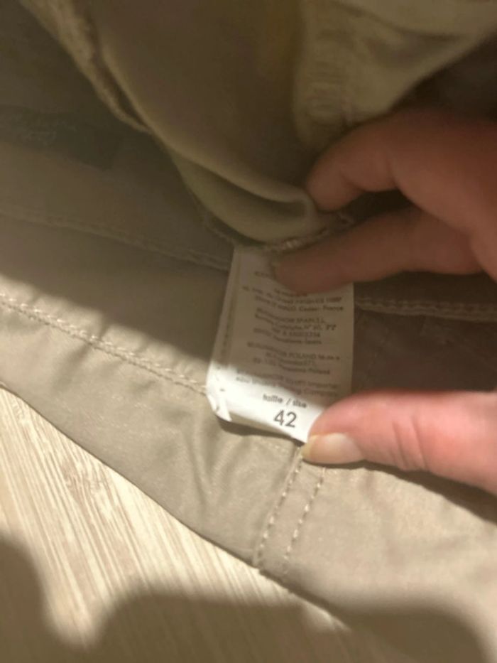 Jupe courte en jean beige foncé marron clair cache cache 42 - photo numéro 5