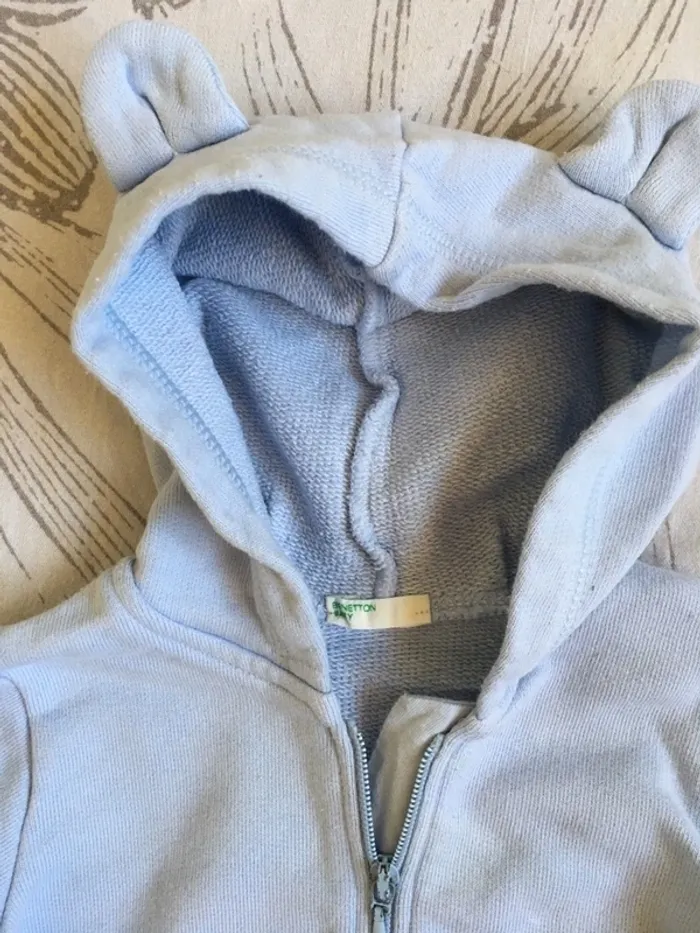 Sweat-shirt bleu benetton 62cm - photo numéro 3