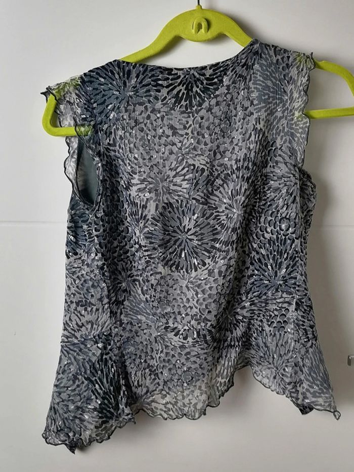 Chemisier / top en soie gris Taille S 1.2.3 - photo numéro 10