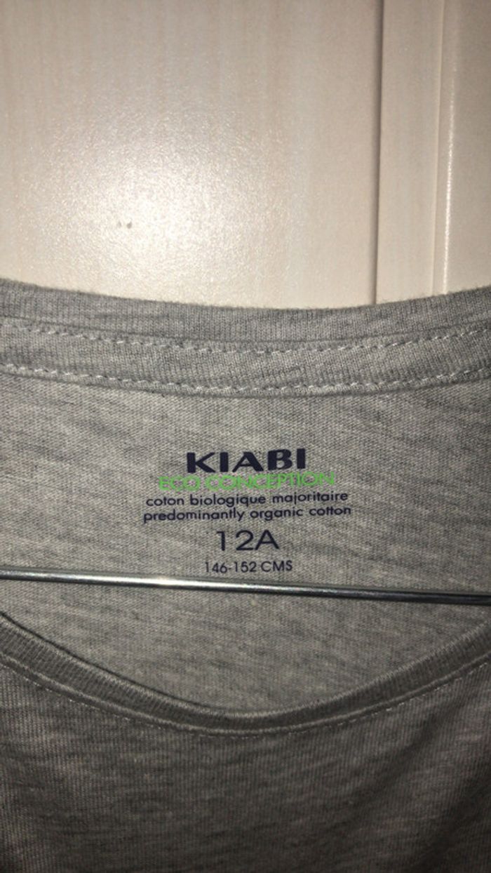 Tee shirt gris kiabi tbe t:12ans - photo numéro 3