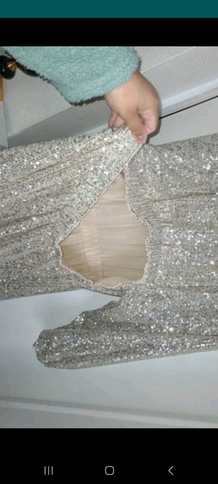 Robe de soirée sequins doré - photo numéro 5