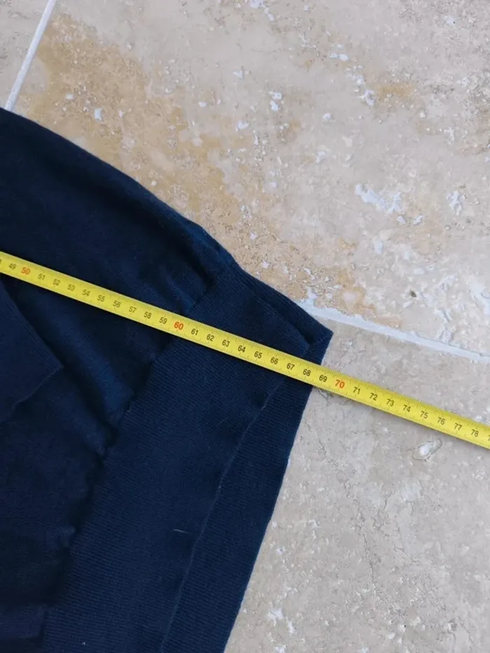 Magnifique pull quart zip laine mérino Ralph Lauren Polo Golf marine logo blanc homme L US Open 2015 - photo numéro 6