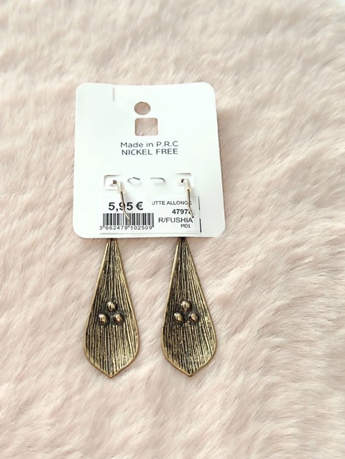 Boucle d'oreille Goutte-Vintage ethnique-Moa - photo numéro 2