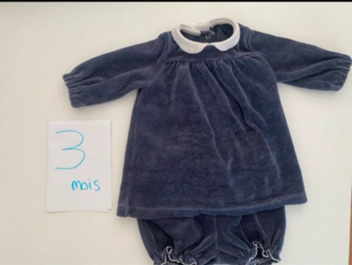 Robe velours et culotte petit bateau