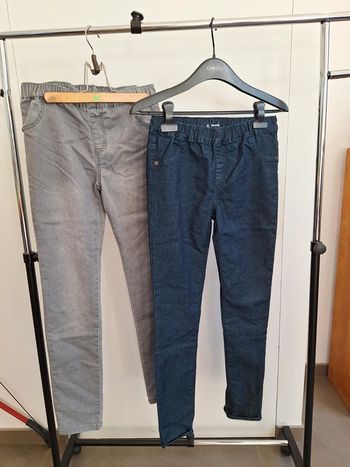 Lot 2 Jean souple La redoute bleu et gris enfant fille 12 ans