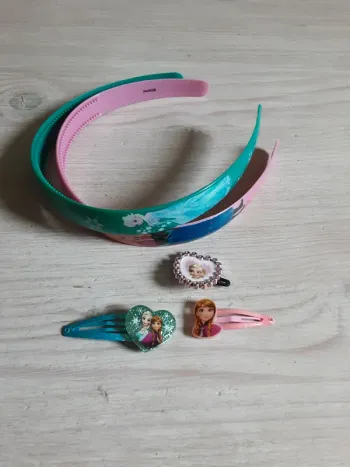 Lot de 5 serre tête et barrettes Frozen Disney Elsa et Anna