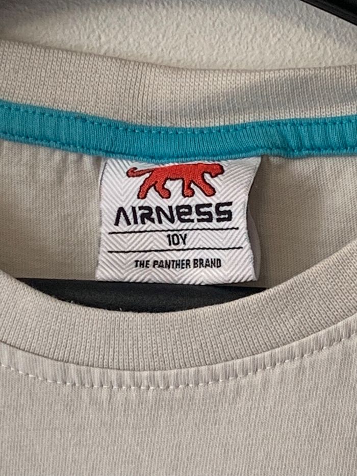 Tee shirt blanc bleu noir Airness 10 ans - photo numéro 3