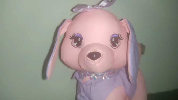 chien rose  peluche en toile barbie 2002 - photo numéro 2