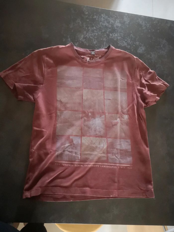 T shirt homme bordeaux - photo numéro 2