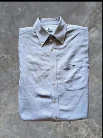 Chemise Lacoste à manches courtes, logo brodé, 100 % coton, taille M 41