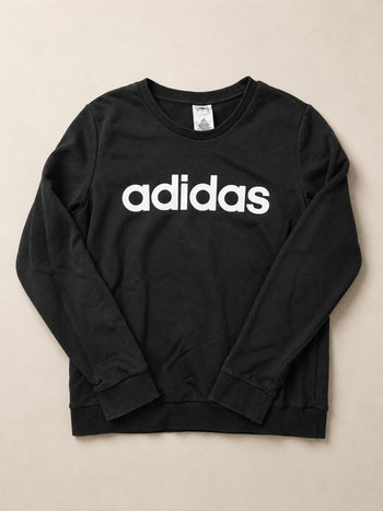 Sweat Adidas noir logo blanc femme L