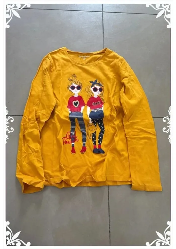 T-shirt jaune inextenso enfant fille taille 10 ans - photo numéro 2