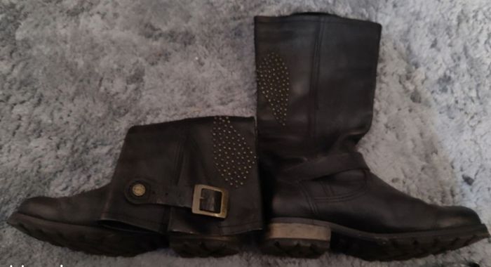 Bottes cuir noir